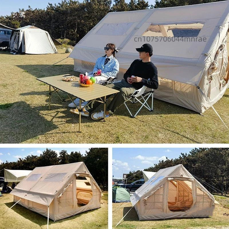 12 Square Meter Inflatable Tent, Portable Folding Hut for Outdoor Camping, Oxford Cloth Rainproof Thickened Overnight Tent