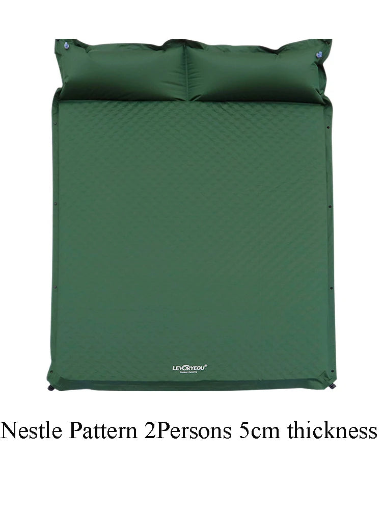 1-3Persons Thick 5cm Automatic Self-Inflatable Mattress Cushion Pad Tent Camping Mat Comfortable Bed Heating Lunch Rest Tourist