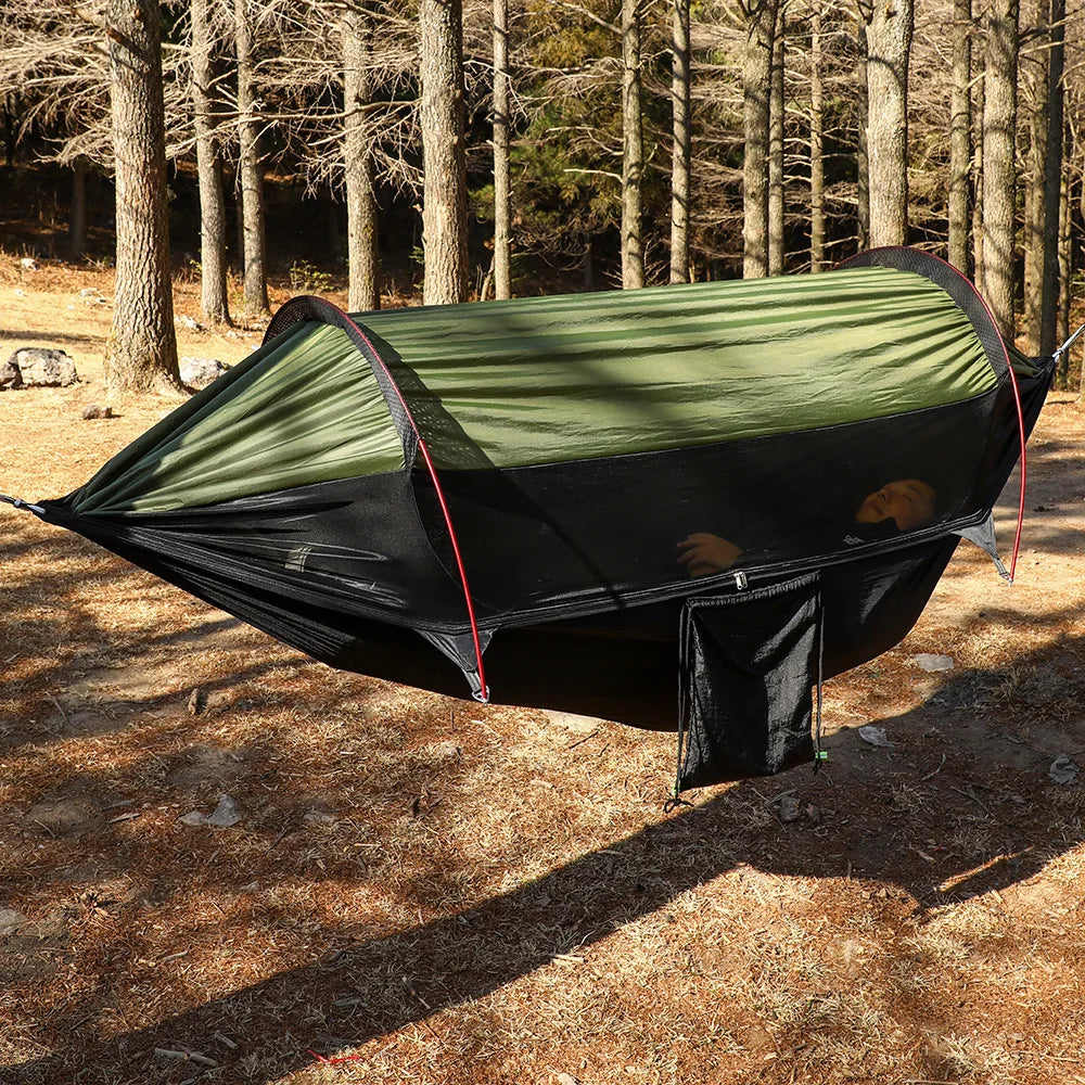Outdoor Hanging Furniture Sleeping Survival Portable Hammock With Mosquito Net Camping Equipment Tent Travel For Leisure Hammock