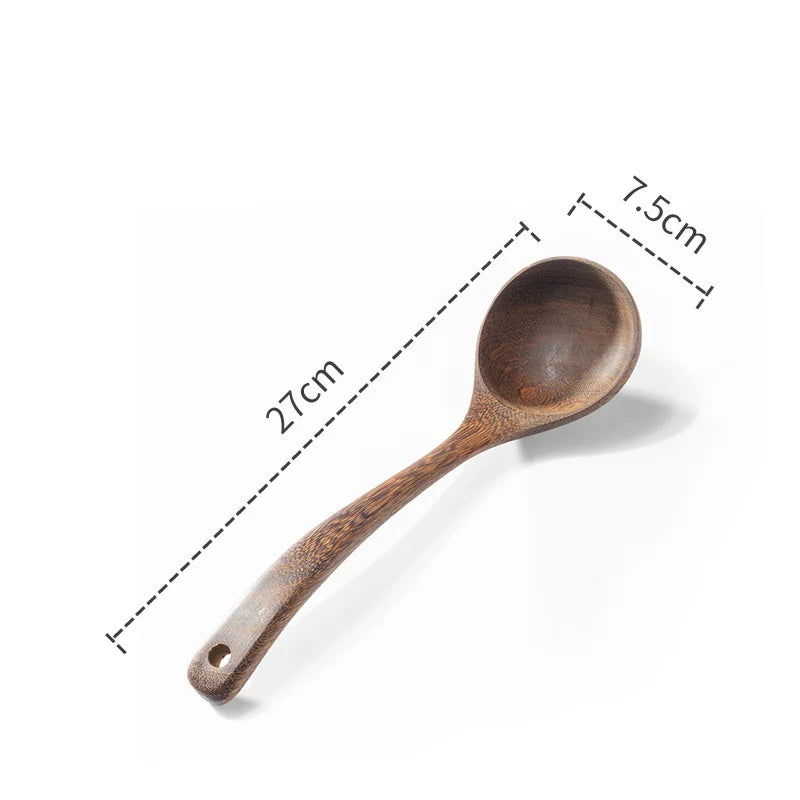 Kitchen Utensils Set Non-Stick Cookware for Kitchen Wooden Handle Soup spoon spatula Rice spoon shovel Kitchen Accessories
