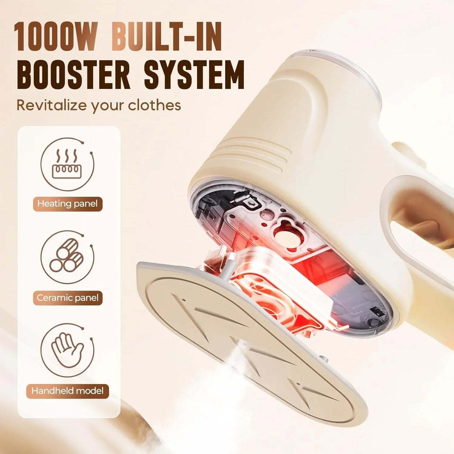 2025 New Vacuum Steamer for Clothes, 1000W Handheld Travel Vacuum Steamer for Clothes, Rapid Heating for Home Travel
