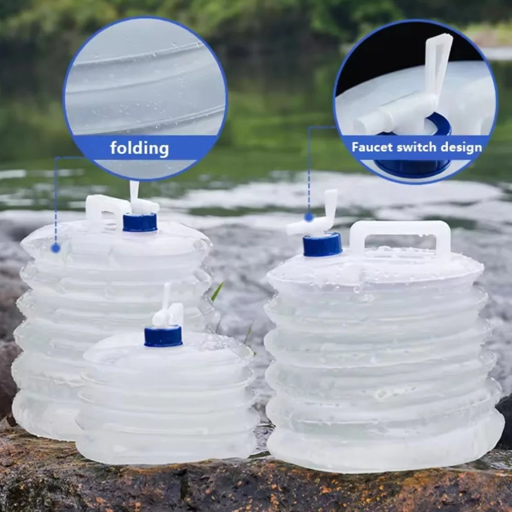Portable 5/10L /15L Outdoor Foldable Collapsible Drinking Car Water Bag Carrier Container Outdoor Camping Hiking Picnic Emergenc