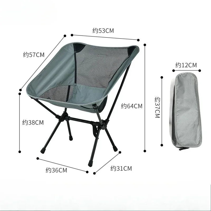 Camping Chair Portable Outdoor Beach Lightweight Fishing Chair with Storage Bag for Travel Picnic Hiking Leisure Adventure Gear