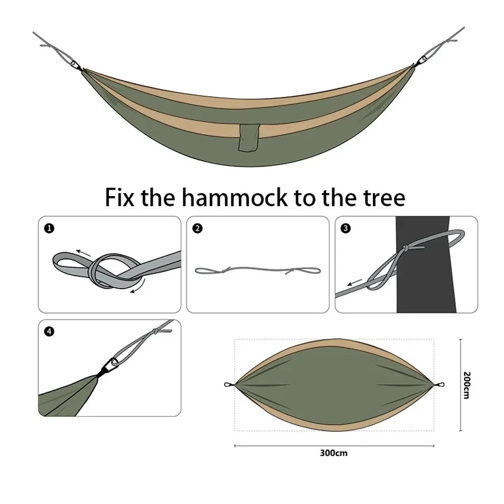 Outdoor Camping Hammock For Travel Hiking Swing Hang Sleeping Bed Lightweight Parachute Nylon As Outdoor Furniture In Garden