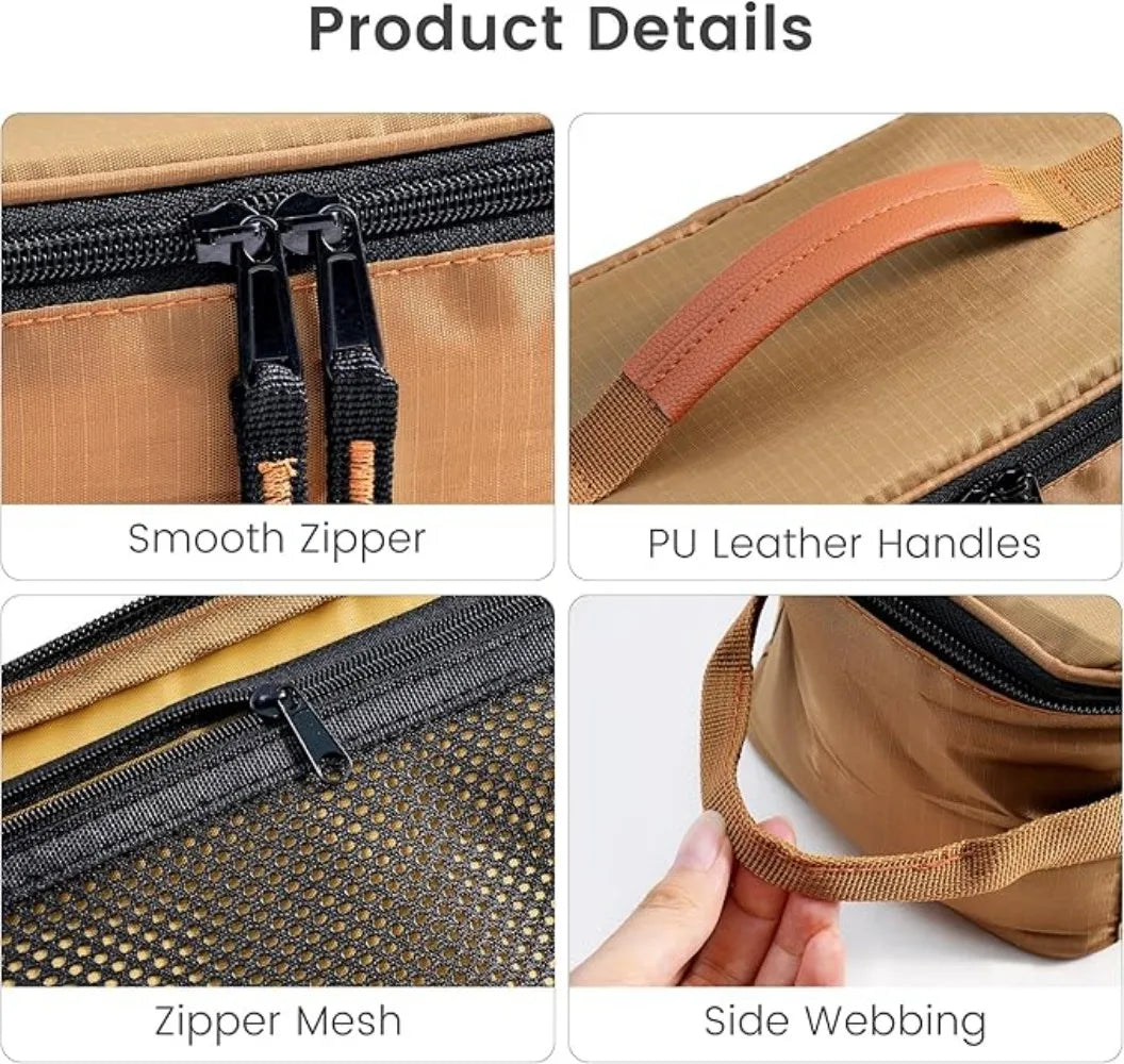 Camping Cookware Storage Organization Bag, Outdoor Portable Organizer Tote ziplock Bag Carrying Toolbag for Garden Picnic