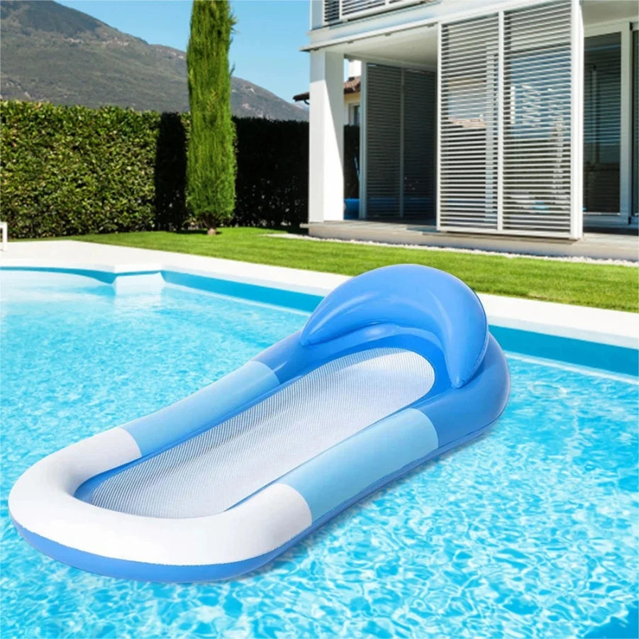 2025 Outdoor Foldable Water Hammock Inflatable Floating Swimming Pool Mattress Party Lounge Bed Beach Sports Recliner Recreation