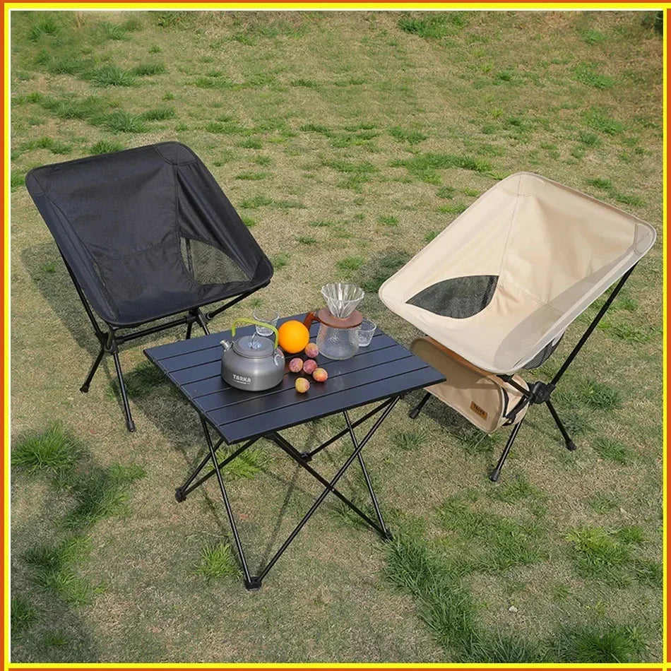 2025/ Foldable Camping Chairs Set Lightweight folding Chair Ultralight *Backpacking Moon Chairs for Garden Picnic Beach Fishing