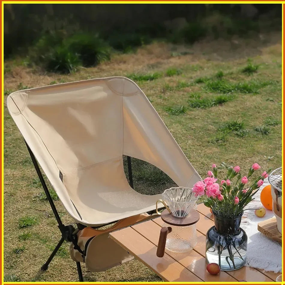2025/ Foldable Camping Chairs Set Lightweight folding Chair Ultralight *Backpacking Moon Chairs for Garden Picnic Beach Fishing