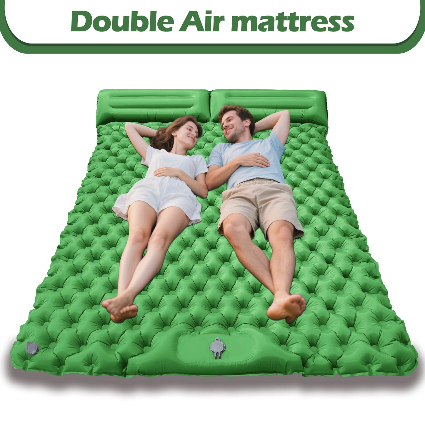 Double Dot Air Mattress for Couples, Inflatable Lounger Pad for Pool/Beach/Camping, Portable Tpu Bed