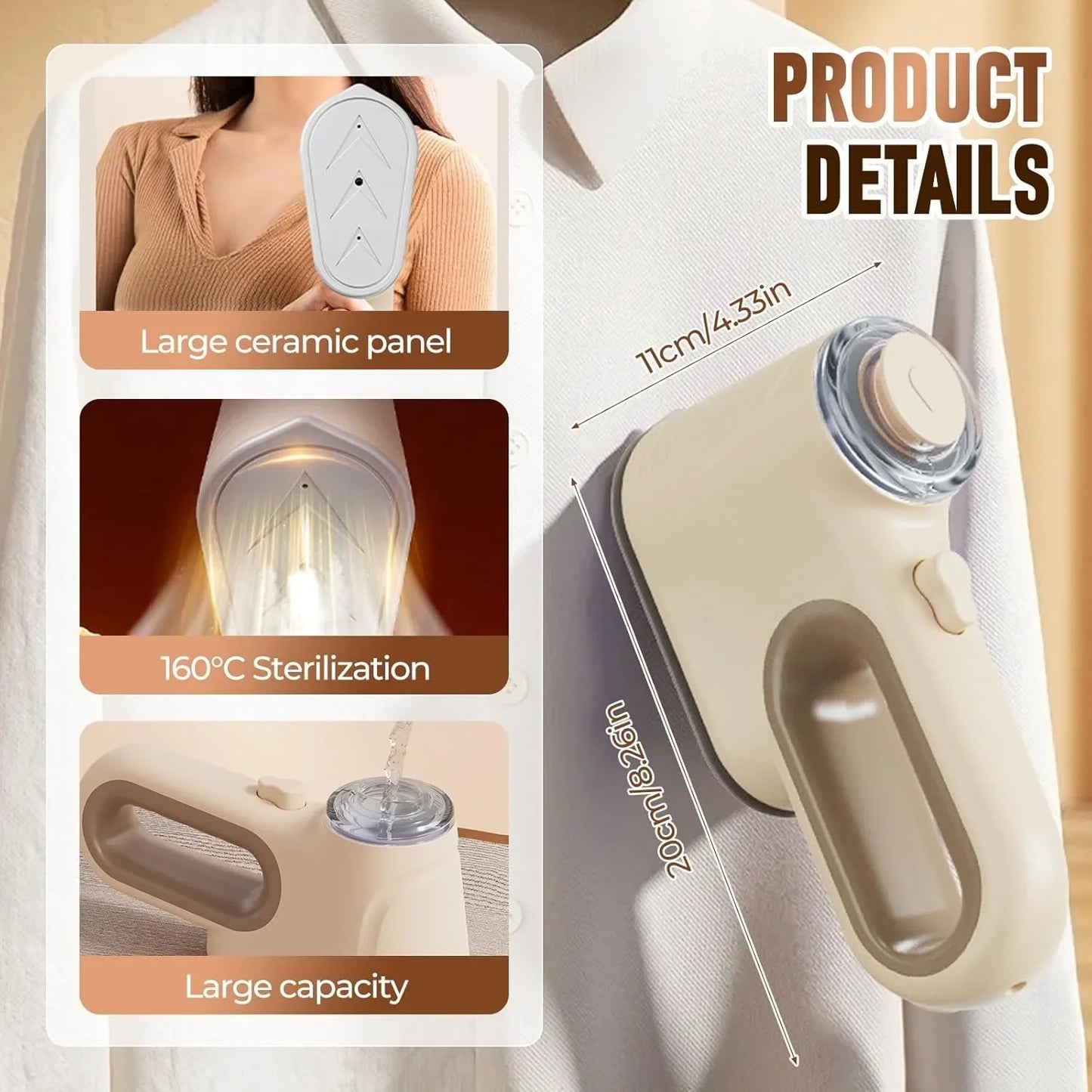 2025 New Vacuum Steamer for Clothes, 1000W Handheld Travel Vacuum Steamer for Clothes, Rapid Heating for Home Travel