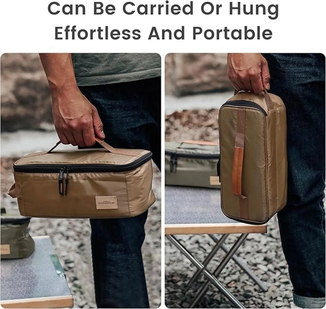 Camping Cookware Storage Organization Bag, Outdoor Portable Organizer Tote ziplock Bag Carrying Toolbag for Garden Picnic