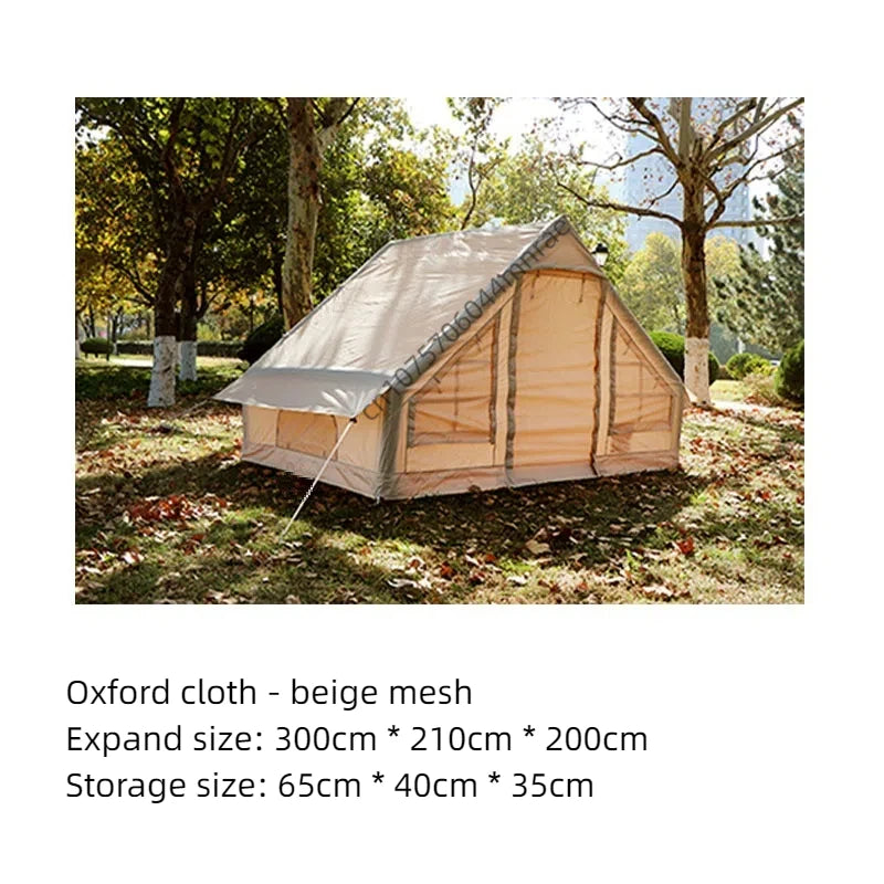 12 Square Meter Inflatable Tent, Portable Folding Hut for Outdoor Camping, Oxford Cloth Rainproof Thickened Overnight Tent