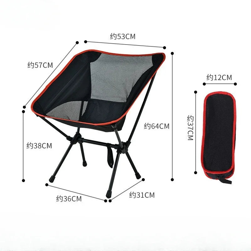 Camping Chair Portable Outdoor Beach Lightweight Fishing Chair with Storage Bag for Travel Picnic Hiking Leisure Adventure Gear