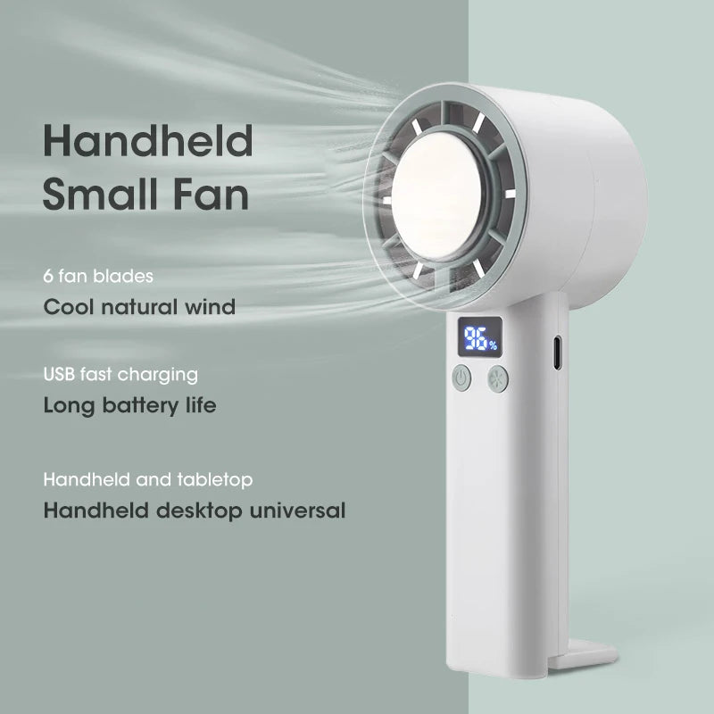 Summer Portable Handheld Mini Fan, Creative And Cute Adjustable Pocket Fan, USB Fast Charging Air Cooler