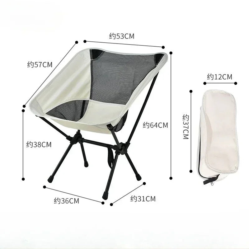 Camping Chair Portable Outdoor Beach Lightweight Fishing Chair with Storage Bag for Travel Picnic Hiking Leisure Adventure Gear