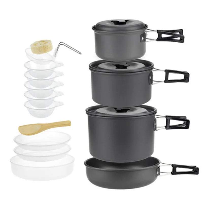 Camping Cookware Set for 1-5Persons Lightweight and Portable Pot and Pan with Carrying Bag Perfect for Outdoor Camping