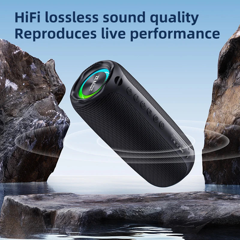 ZEALOT-MP2 Bluetooth Speakers 20W Enhanced Bass Portable Outdoor Wireless Speaker 15Hrs IPX5 Waterproof Speaker Bluetooth 5.3