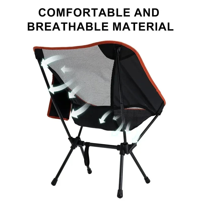 Camping Chair Portable Outdoor Beach Lightweight Fishing Chair with Storage Bag for Travel Picnic Hiking Leisure Adventure Gear