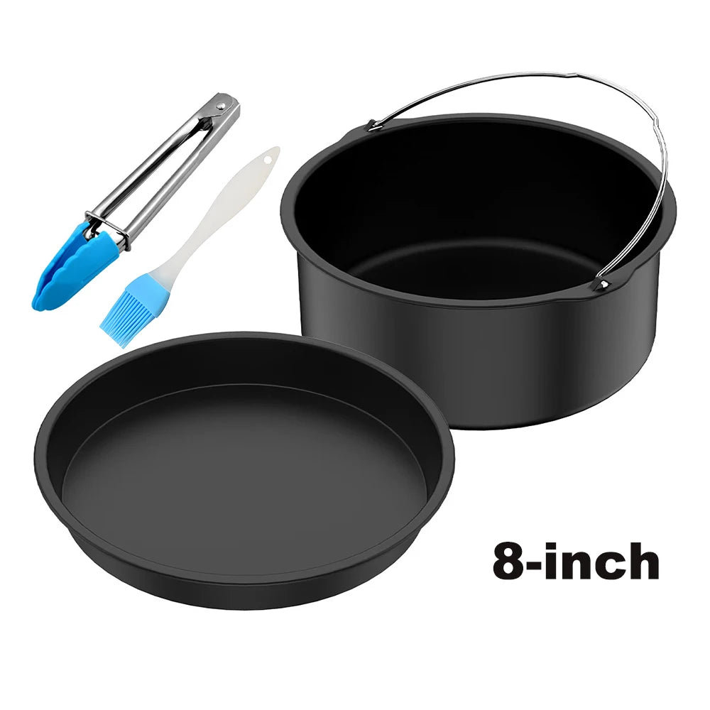 7 Inch / 8 Inch Air Fryer Accessories for Gowise Phillips Cozyna and Secura Fit all Airfryer 3.73.7 4.2 5.3 5.8QT baking pan