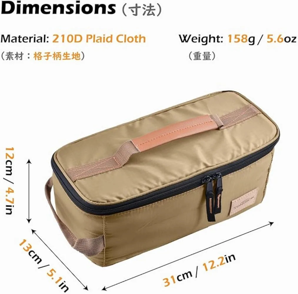 Camping Cookware Storage Organization Bag, Outdoor Portable Organizer Tote ziplock Bag Carrying Toolbag for Garden Picnic