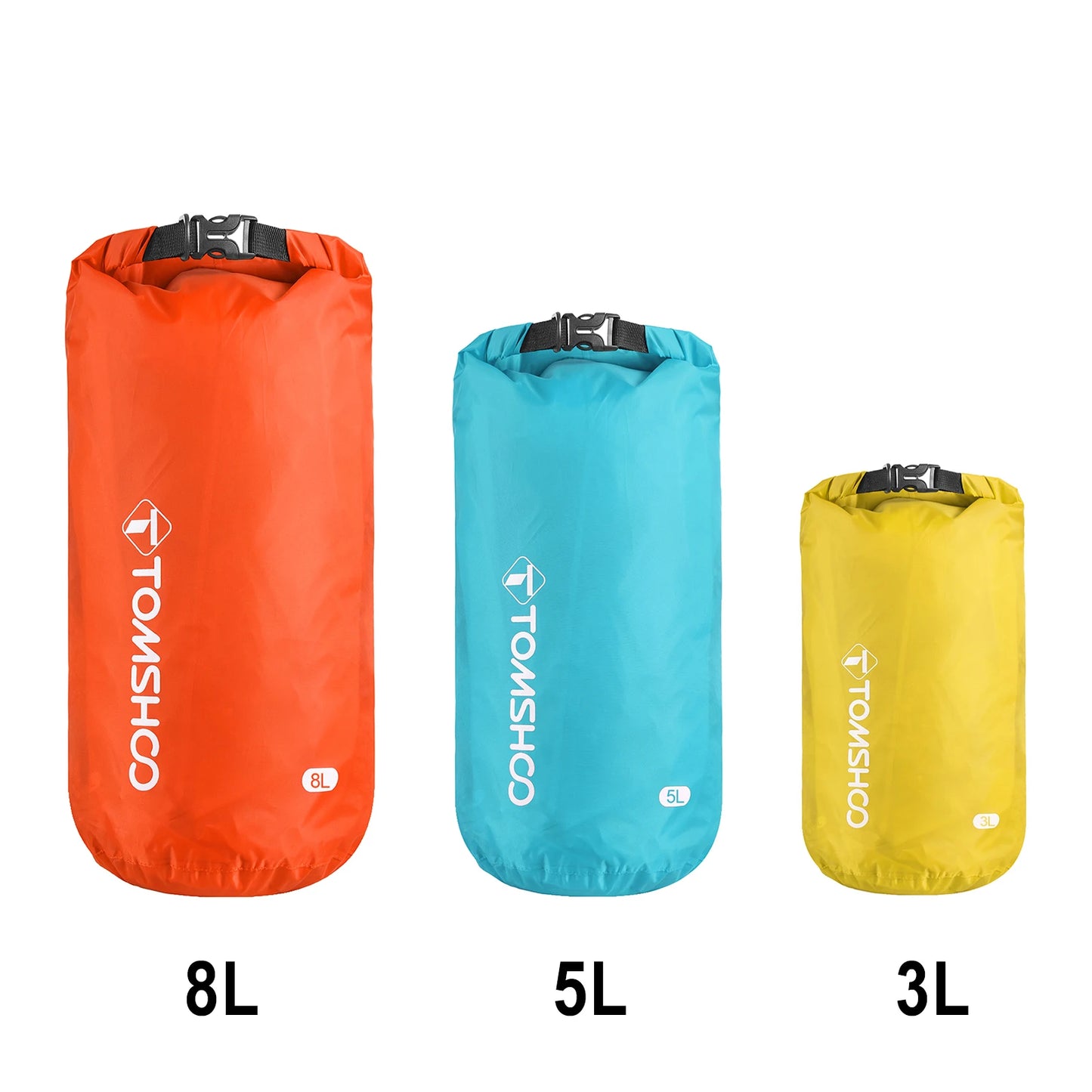 Tomshoo 5 Pack Waterproof Dry Bags Sacks Lightweight Waterproof Storage Dry Bags for Outdoor Camping Boating Hiking Rafting