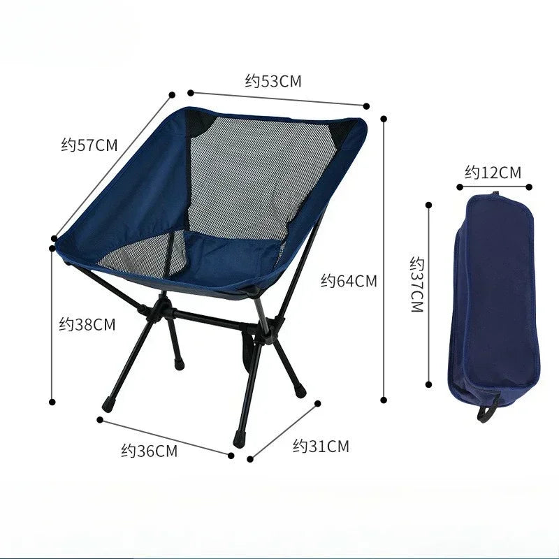 Camping Chair Portable Outdoor Beach Lightweight Fishing Chair with Storage Bag for Travel Picnic Hiking Leisure Adventure Gear