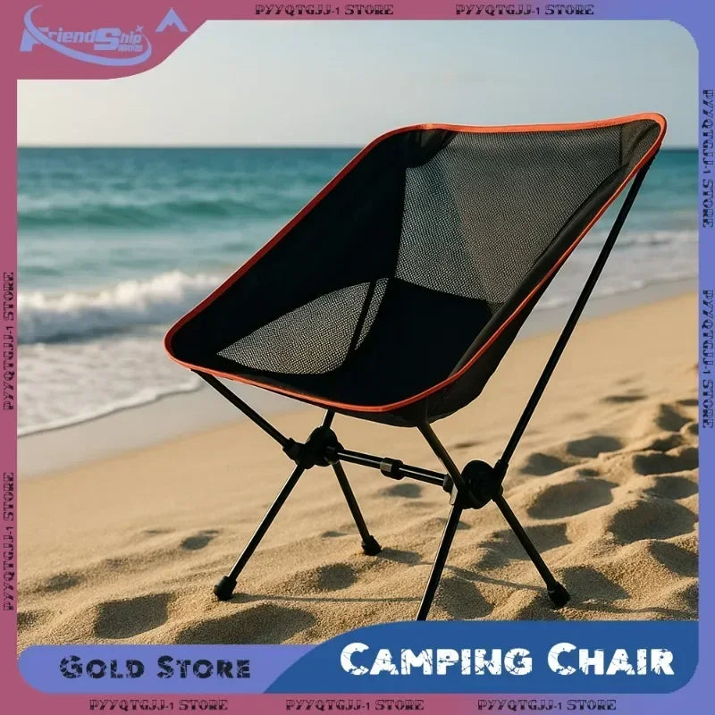 Camping Chair Portable Outdoor Beach Lightweight Fishing Chair with Storage Bag for Travel Picnic Hiking Leisure Adventure Gear