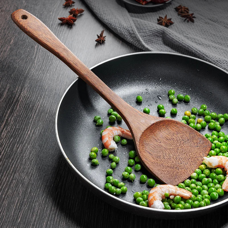 Kitchen Utensils Set Non-Stick Cookware for Kitchen Wooden Handle Soup spoon spatula Rice spoon shovel Kitchen Accessories