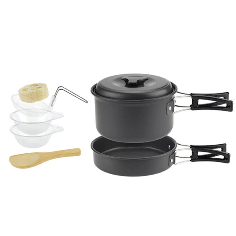 Camping Cookware Set for 1-5Persons Lightweight and Portable Pot and Pan with Carrying Bag Perfect for Outdoor Camping