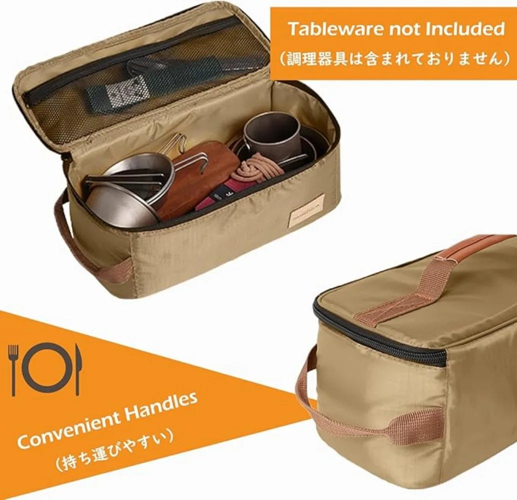 Camping Cookware Storage Organization Bag, Outdoor Portable Organizer Tote ziplock Bag Carrying Toolbag for Garden Picnic