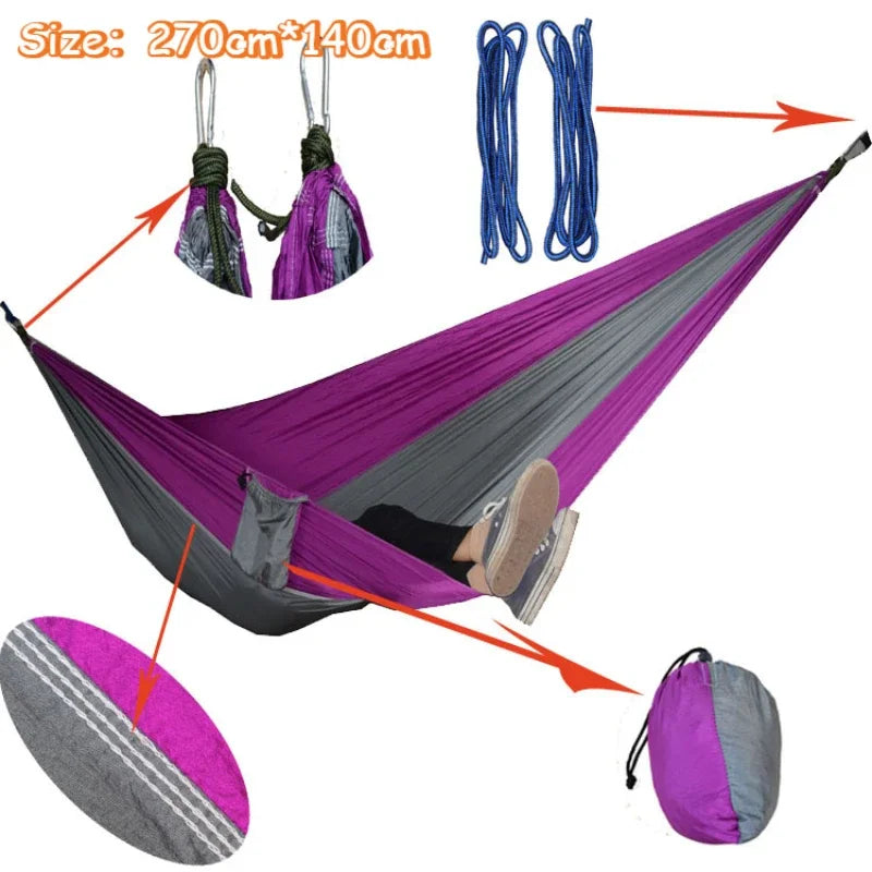 Outdoor Camping Hammock For Travel Hiking Swing Hang Sleeping Bed Lightweight Parachute Nylon As Outdoor Furniture In Garden