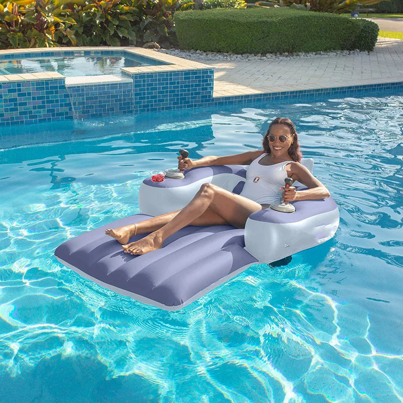 Comfortable Electric Swimming Inflatable Ride-ons Sunbathing Pool Lounge Raft Floatie Toys Inflatable Air Mattresses Bed