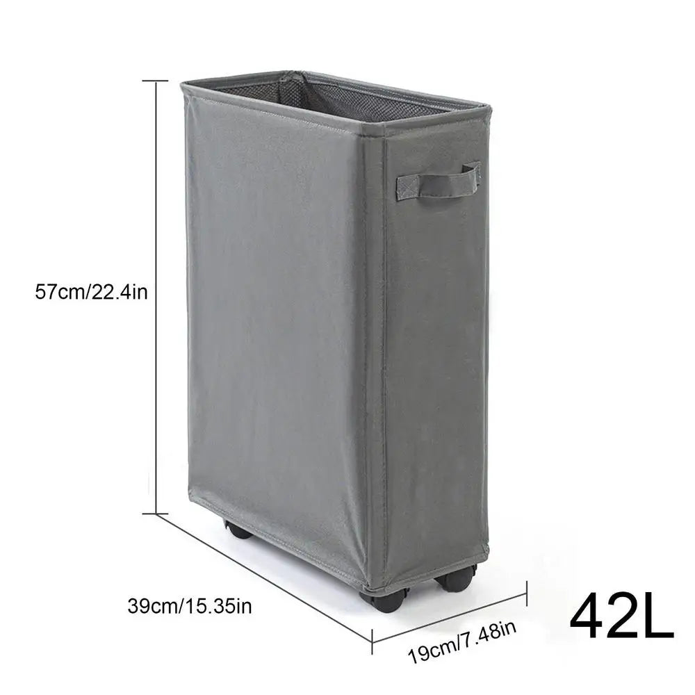 Foldable Laundry Baskets 42L Freestanding Narrow Corner Bin with Handle Dirty Clothes Storage for Washing Toys Clothes Towels
