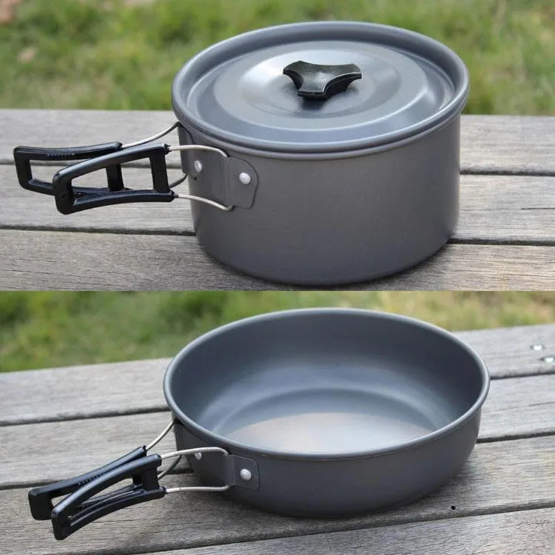 Camping Cookware Set for 1-5Persons Lightweight and Portable Pot and Pan with Carrying Bag Perfect for Outdoor Camping