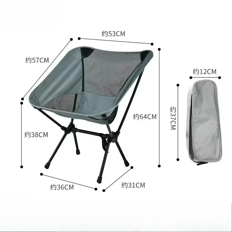 Camping Chair Portable Outdoor Beach Lightweight Fishing Chair with Storage Bag for Travel Picnic Hiking Leisure Adventure Gear
