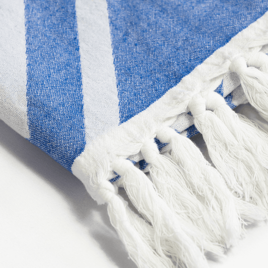 Turkish Towel | Hand Towel | Blue + White-1