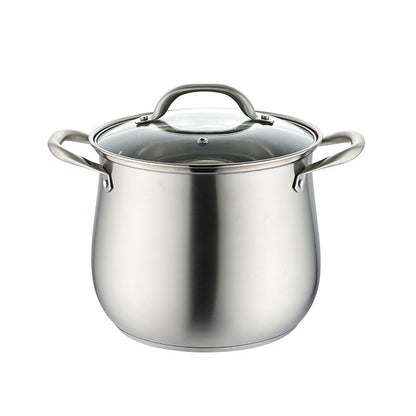 Household 304 Stainless Steel Soup Pot, Extra-high with Double Bottom and Thick Stew Pot Cookware Kitchen Pots Hot Pot 2.5-9L