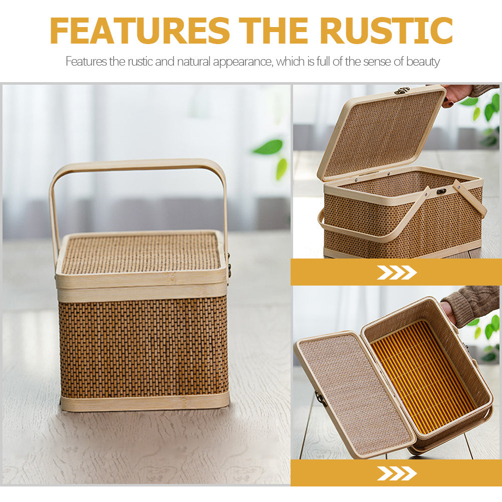 Natural Woven Picnic Camping Storage Basket