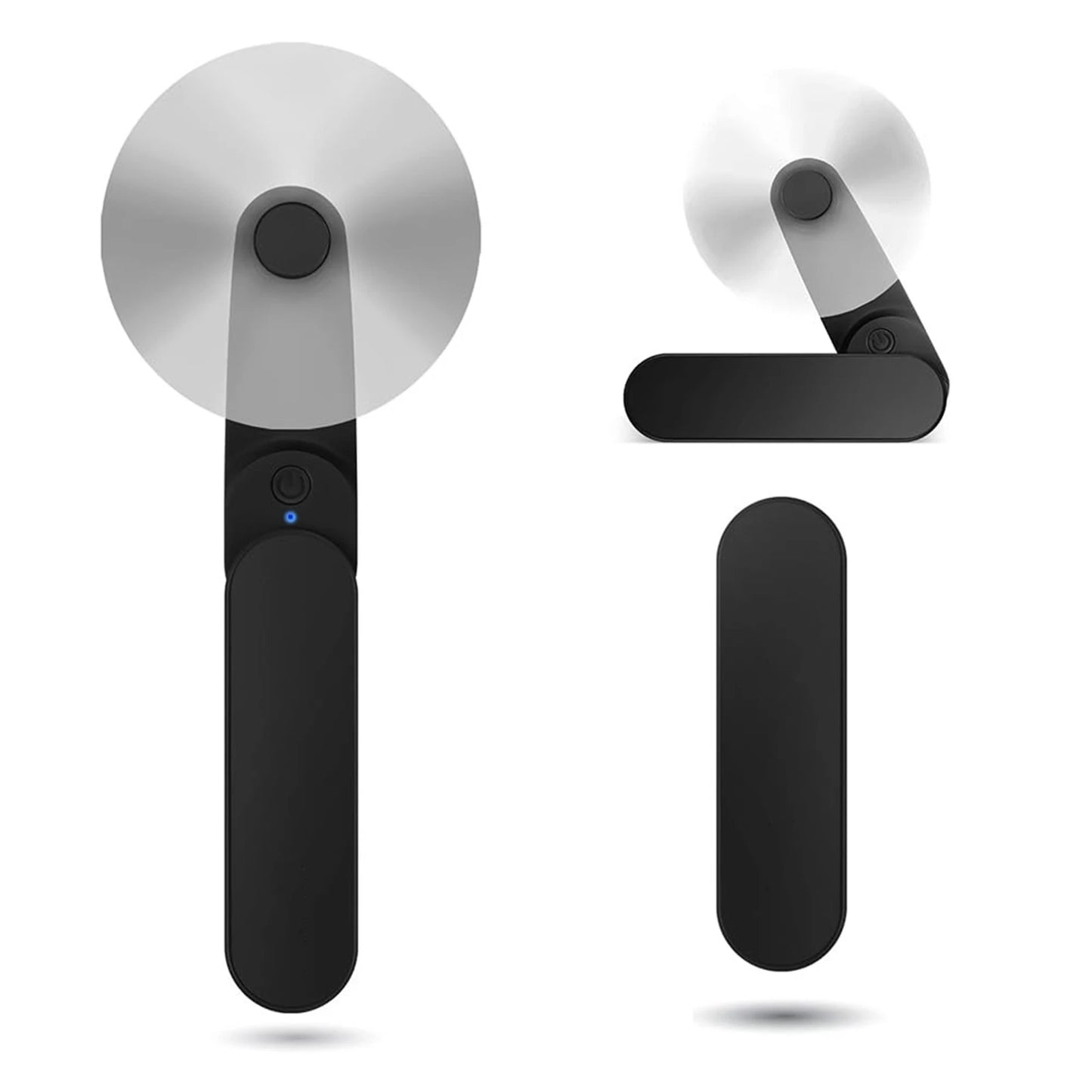 Portable Handheld Fan, 2 IN 1 Mini Hand Fan, USB Rechargeable Personal Foldable Fan for Indoor, Small Pocket Fan for Outdoor