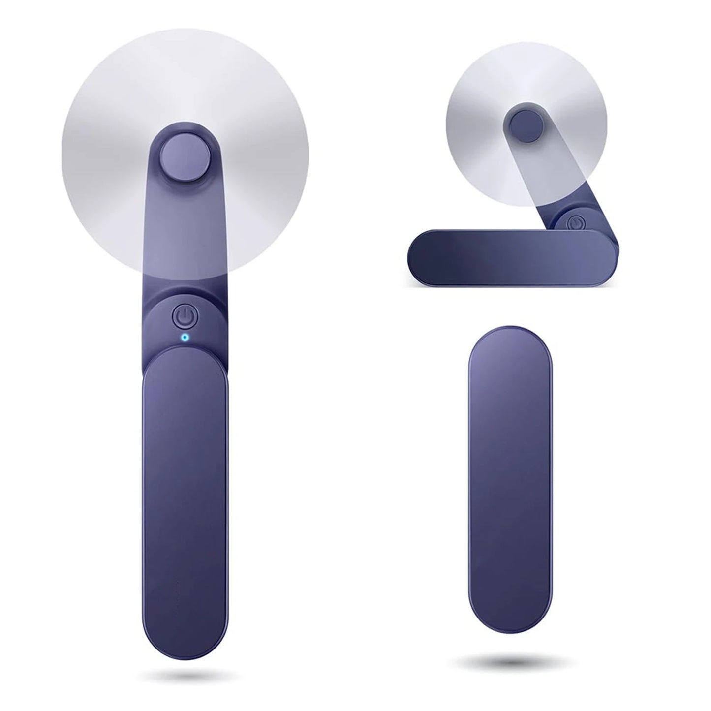 Portable Handheld Fan, 2 IN 1 Mini Hand Fan, USB Rechargeable Personal Foldable Fan for Indoor, Small Pocket Fan for Outdoor