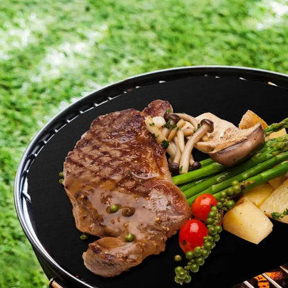 BBQ Grill Mat Non-stick Grill Mesh Pad BBQ Cover Heat Resistant  Barbecue Pad Reusable Round Heat Resistant Pad BBQ Accessories