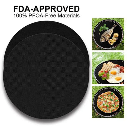 BBQ Grill Mat Non-stick Grill Mesh Pad BBQ Cover Heat Resistant  Barbecue Pad Reusable Round Heat Resistant Pad BBQ Accessories