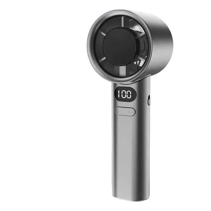 Portable handheld fan, USB rechargeable mini fan with digital display, small electric fan for outdoor camping