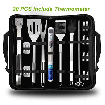 BBQ Tools Set Barbecue Utensil Accessories Thermometer Barbeque Grilling Accessories Outdoor Gril Tools Set BBQ Utensil Set