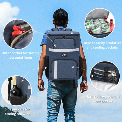 Outdoor Picnic Cooler Bag Camping Thermal Backpacks Insulated Bag Beach Drinks Sports Hiking Backpack Leakproof Cooler Lunch Bag