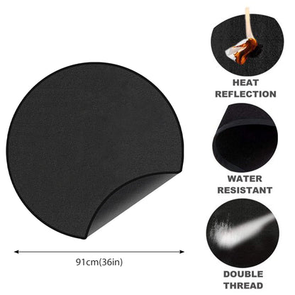 Fire Pit Fireproof Mat Round Stove Fire Mat Reusbable Grill Deck Protector Heat Resistant Fireproof Pad Camping BBQ Accessories