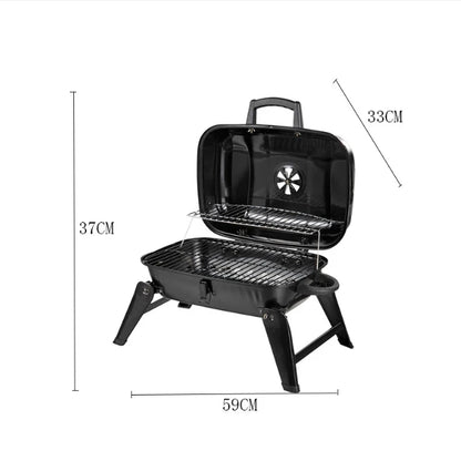 Portable Charcoal Grill - Mini BBQ Grill - Small Table Top Charcoal Grill for Camping, Outdoor Cooking - Foldable