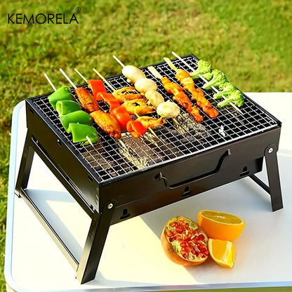 Portable BBQ Charcoal Grill Stainless Steel Small Mini BBQ Tool Kit Outdoor Cooking Camping Picnic Beach Portable BBQ