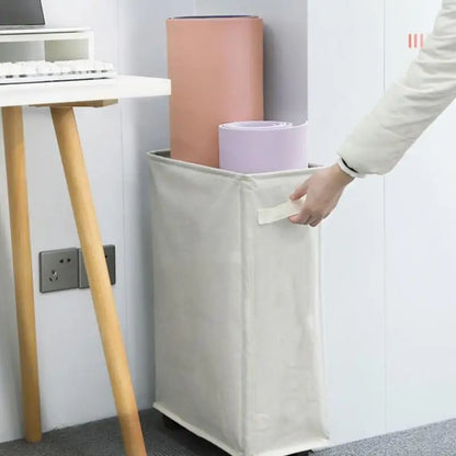 Foldable Laundry Baskets 42L Freestanding Narrow Corner Bin with Handle Dirty Clothes Storage for Washing Toys Clothes Towels