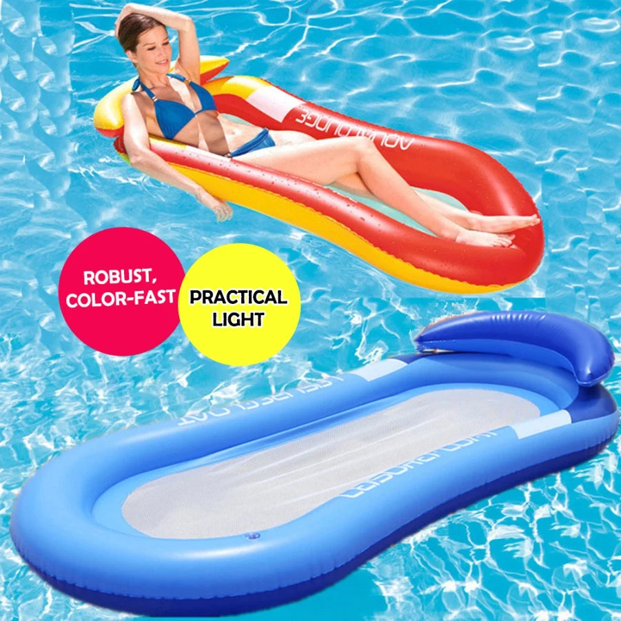 2025 Outdoor Foldable Water Hammock Inflatable Floating Swimming Pool Mattress Party Lounge Bed Beach Sports Recliner Recreation